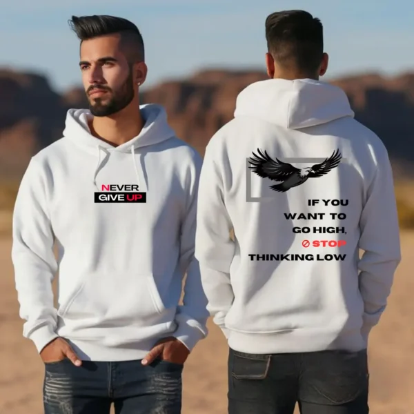 Eagle Graphic 3D Printed Oversized Hoodie – White Wonder