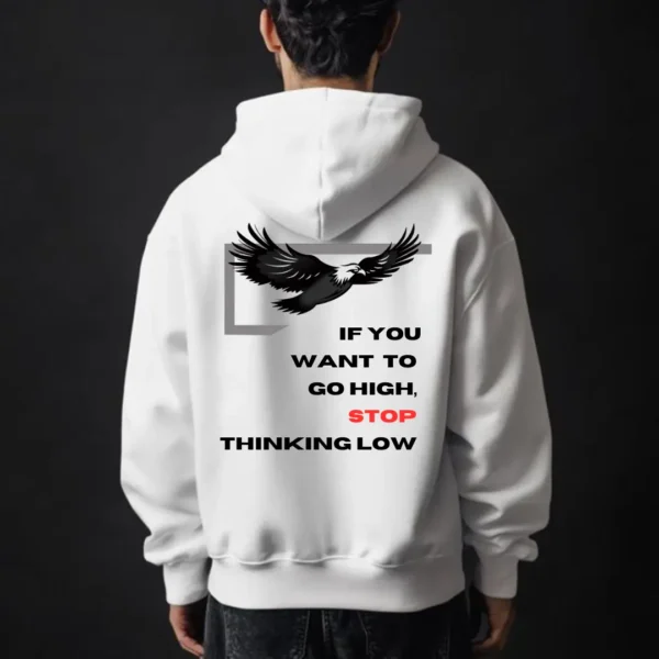 Eagle Graphic 3D Printed Oversized Hoodie – White Wonder - Image 3